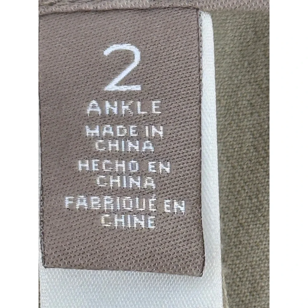 Chicos Fabulously Slimming Ankle Pants Tan Khaki Pull On Stretch Sz 2 (L) - Picture 10 of 12